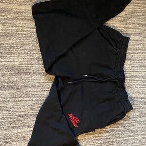 Men's Black Joggers with Red Logo